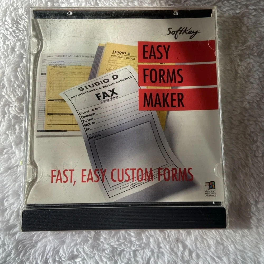 Easy Forms Maker PC CD Rom 1995 Extension Vtg Softkey‎